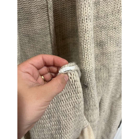 Vince Women’s Open Front Chunky Knit Cardigan Sweater Beige Longline Size XS - Picture 3 of 8